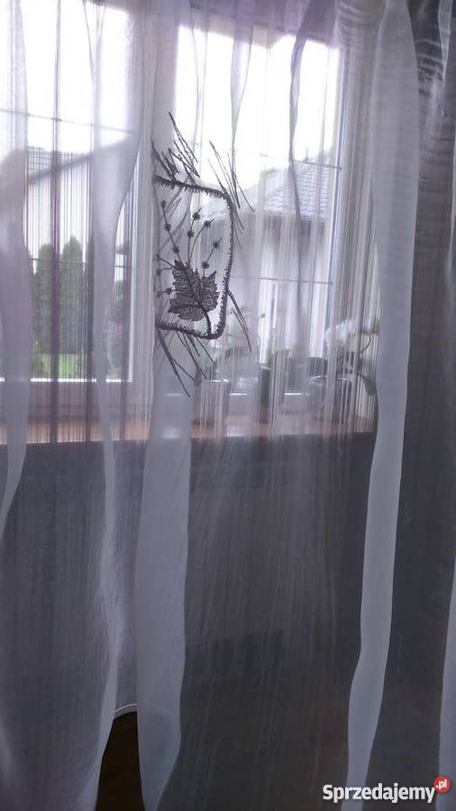 Firanka organtyna biała haftlamówka Radom