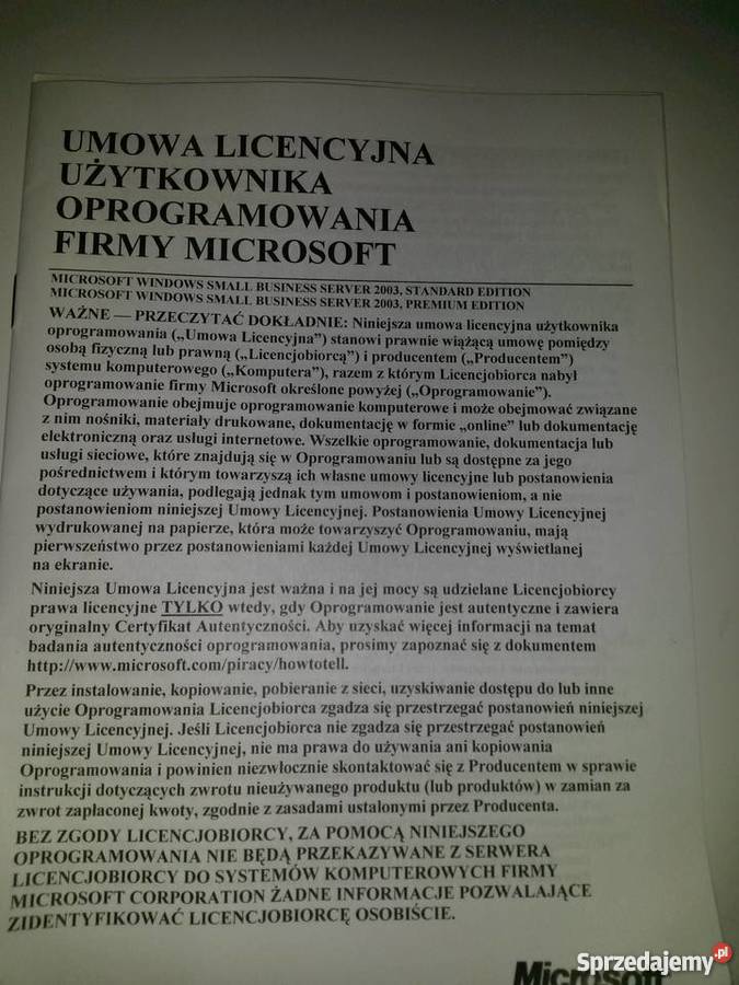 Microsoft Windows 2003 Small Business Server Poznań
