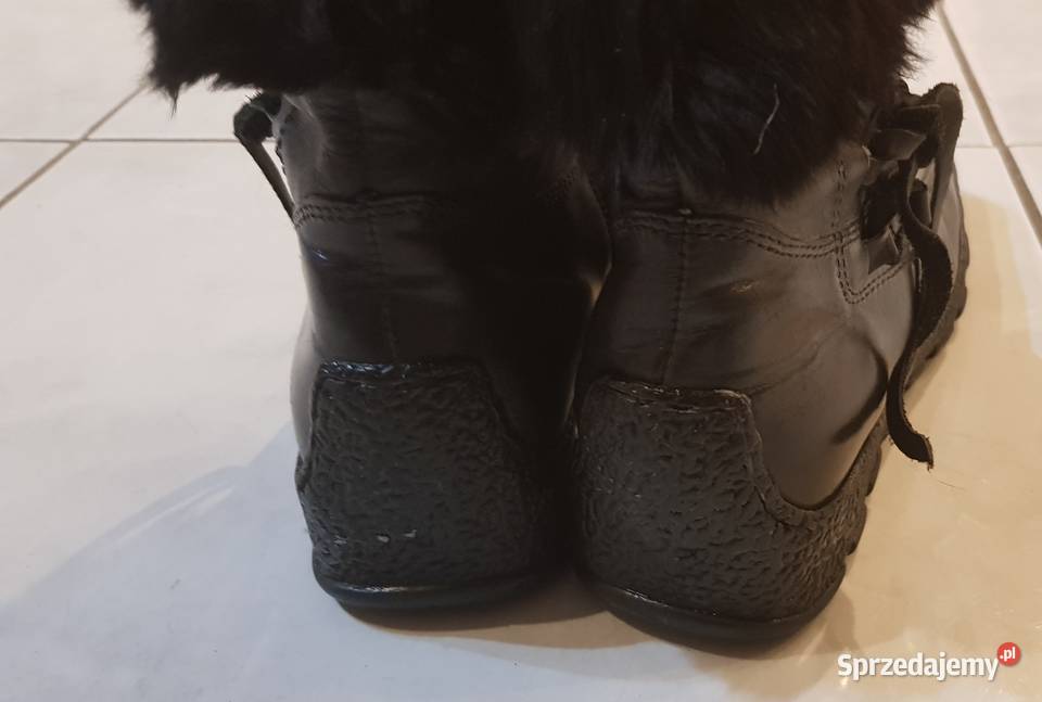 Botki skórzane półbuty futerko zasuwane Kielce