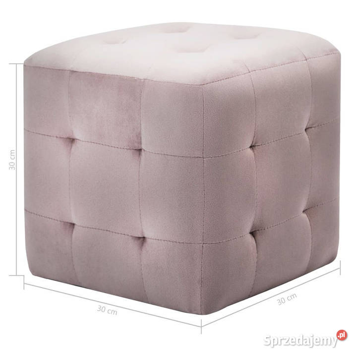 Pufy 2 różowe 30 x 30 x 30 aksamit WM278388 mazowieckie Warszawa sprzedam