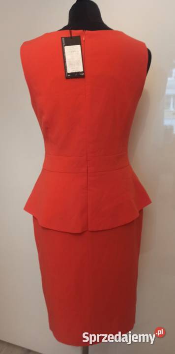 wizytowa sukienka z baskinką Bez wzoru Spódnice i sukienki Częstochowa sprzedam