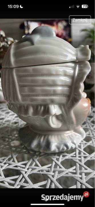 Pojemnik głowa dziecka Porcelana i szkło Zielona Góra