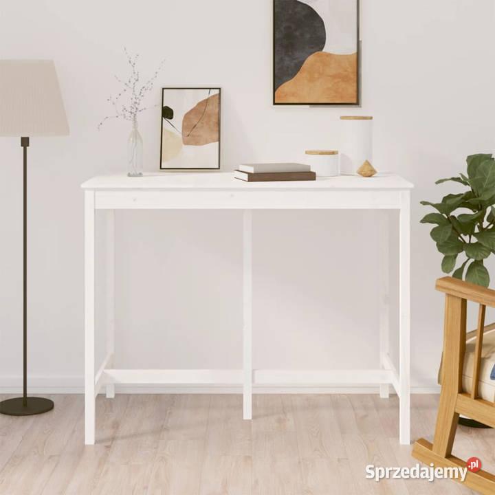 Stolik barowy biały 140x80x110 lite drewno Meble mazowieckie Warszawa