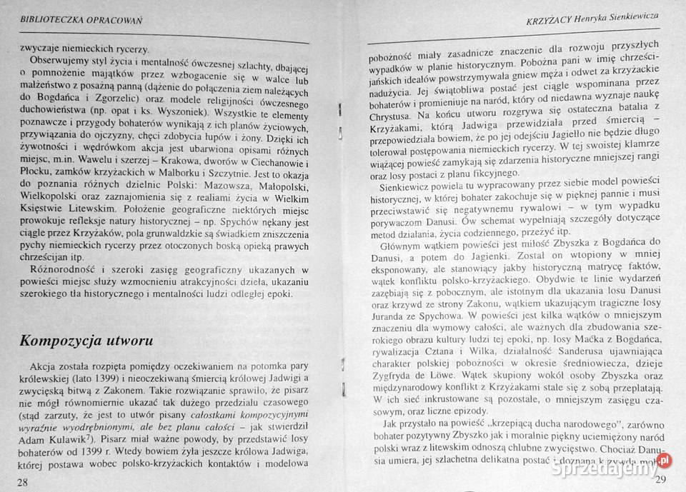 Krzyżacy Henryka Senkiewicza Urszula Lementowicz