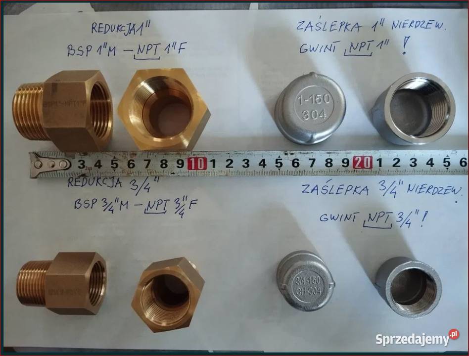 Złączki przejściówki BSP nypel NPT mufa i sprzedam