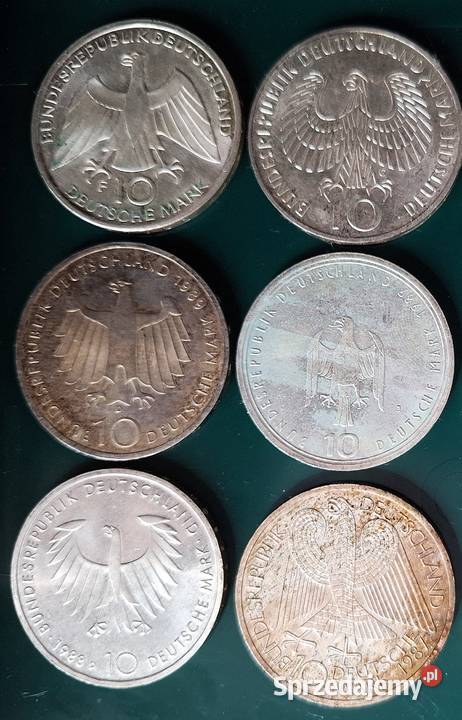 Zestaw Monet Ag 10 DM x 12 zestaw 3 Gliwice