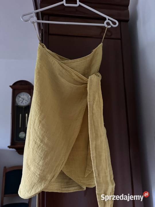 Spódnica XS lniana Massimo Dutti żółta kopertowa śląskie Częstochowa sprzedam