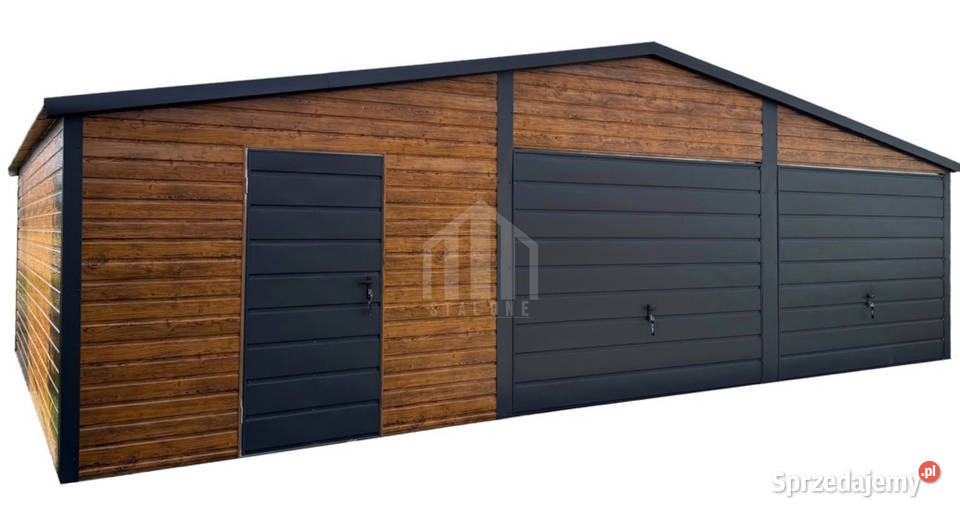 Garaż blaszany 9x5m 2x brama drzwi dach blacha lubuskie Zielona Góra