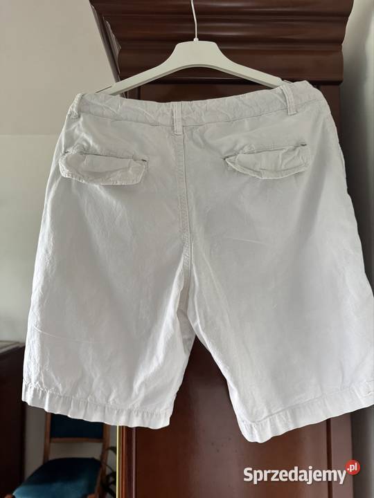 Spodenki męskie Zara 3232 eur 42sM białe len z śląskie