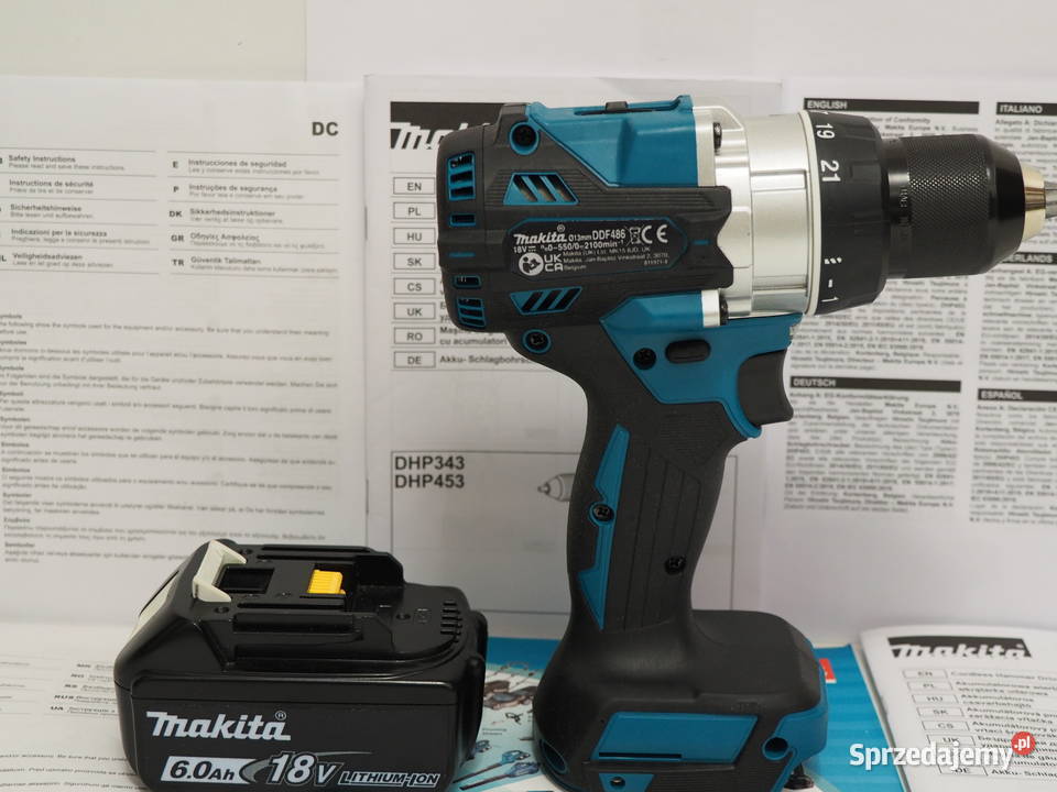 MAKITA DDF 486 wkretarka 130Nm bateria 18v 6Ah Michałowice