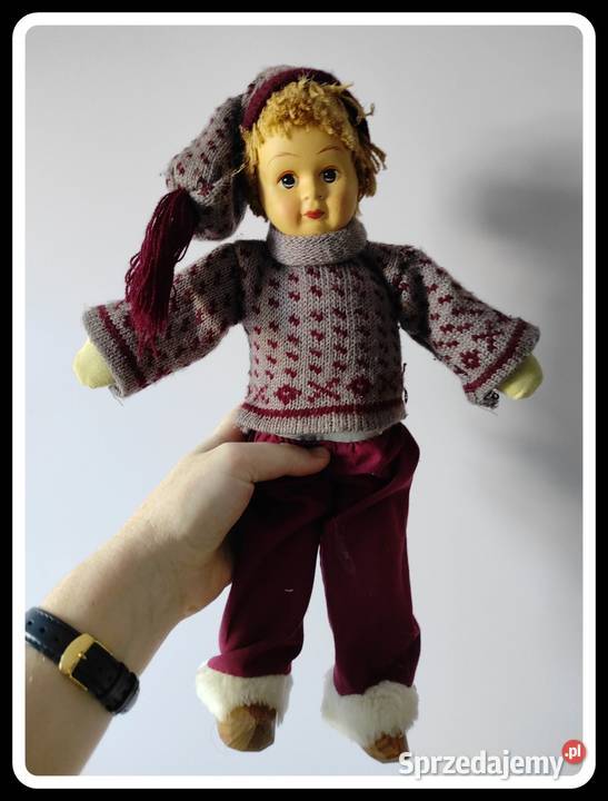 Kolekcjonerska lalka chłopiec drewniane nogi 35 Płock