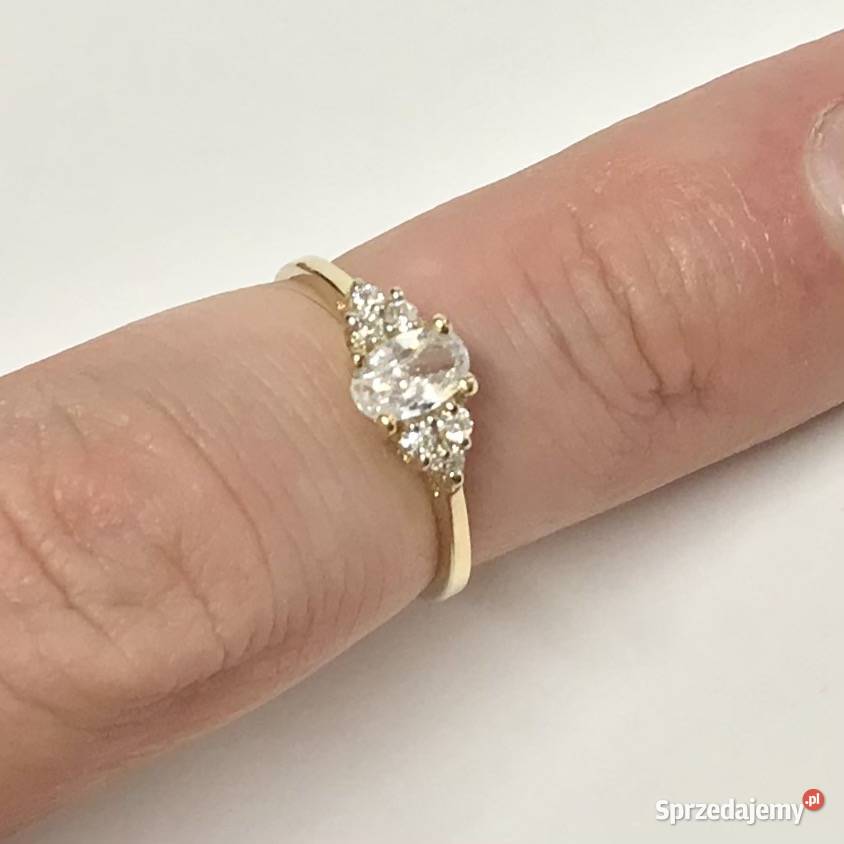 Złoty PIERŚCIONEK 585 14K KRÓLEWNY kamienie 11 Warszawa
