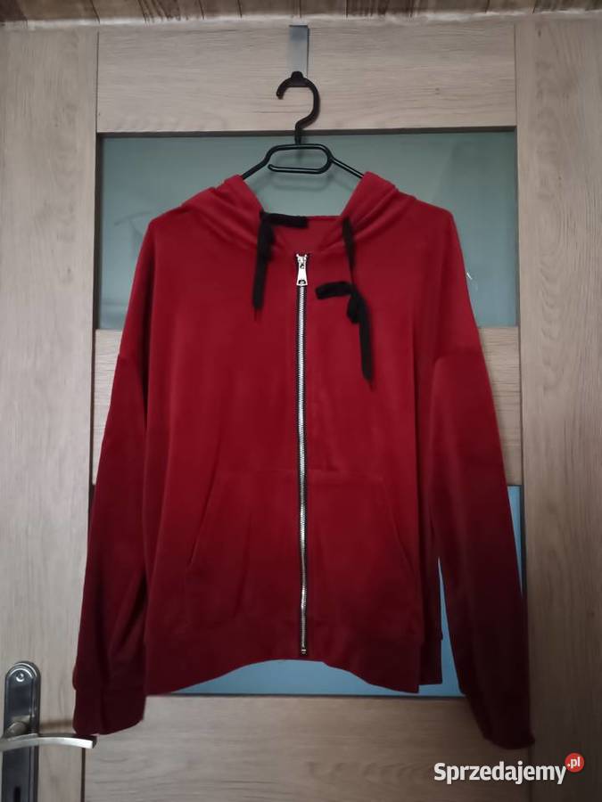 Piękny damski bordowy welurowy komplet dresowy Bytom sprzedam