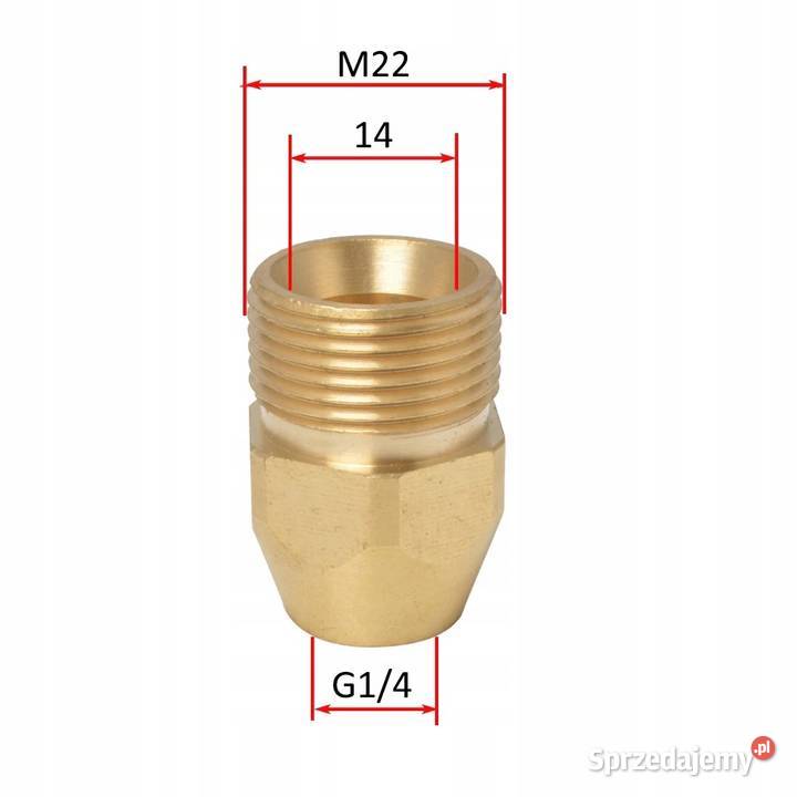 Adapter M22x15M G14F Mosiężna Redukcja do Ludźmierz