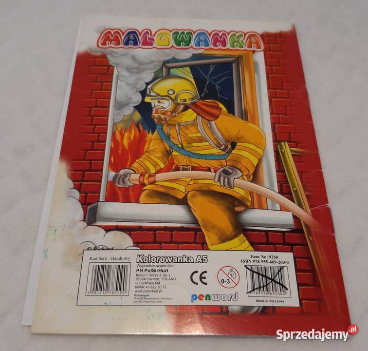 Malowanka Strażacy A5 Penworld Kolorowanki ISBN 9789556692600 sprzedam