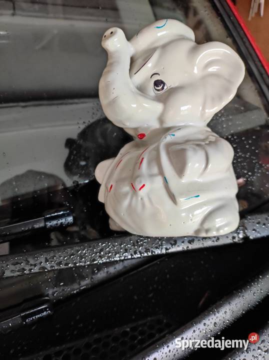 Biały słoń porcelana figurka 17 figurka słonik Krotoszyn