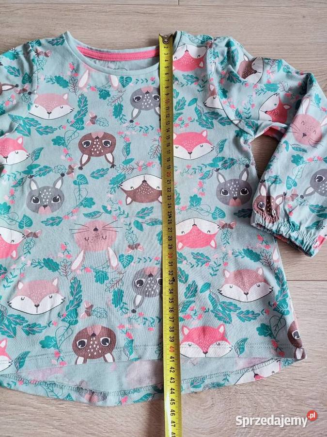 Bluzka koszulka dziewczęca na długi rękaw leśne