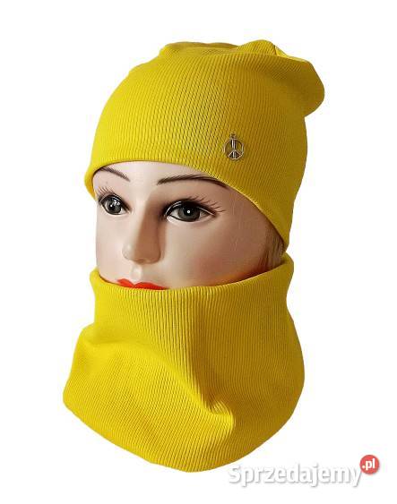 Komplet czapka z kominem na jesień zimę wiosnę Warszawa