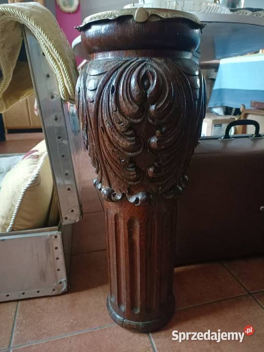 Kwietnik kolumna rzeźbione drewno