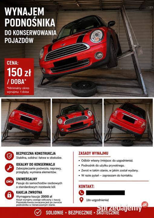 Konserwacja pojazdu Podnośnik Wadowice