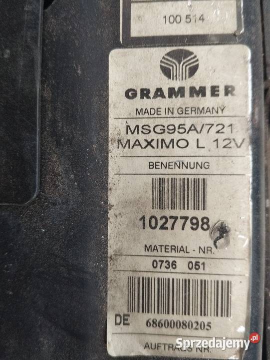 Fotel pneumatyczny Grammer Fendt Pozostałe