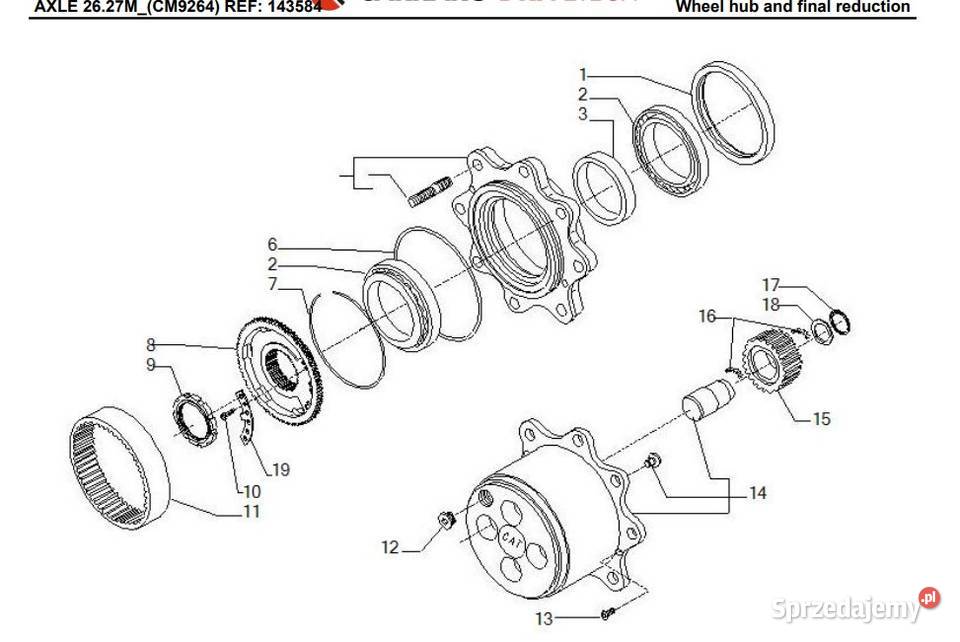 Zwolnica 143584 Carraro 2627M Półoś CAT TH 220 Wilkowo sprzedam