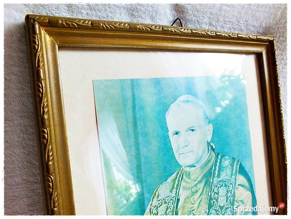 Stary Obraz Święty Jan Paweł II Papież lubuskie Żary