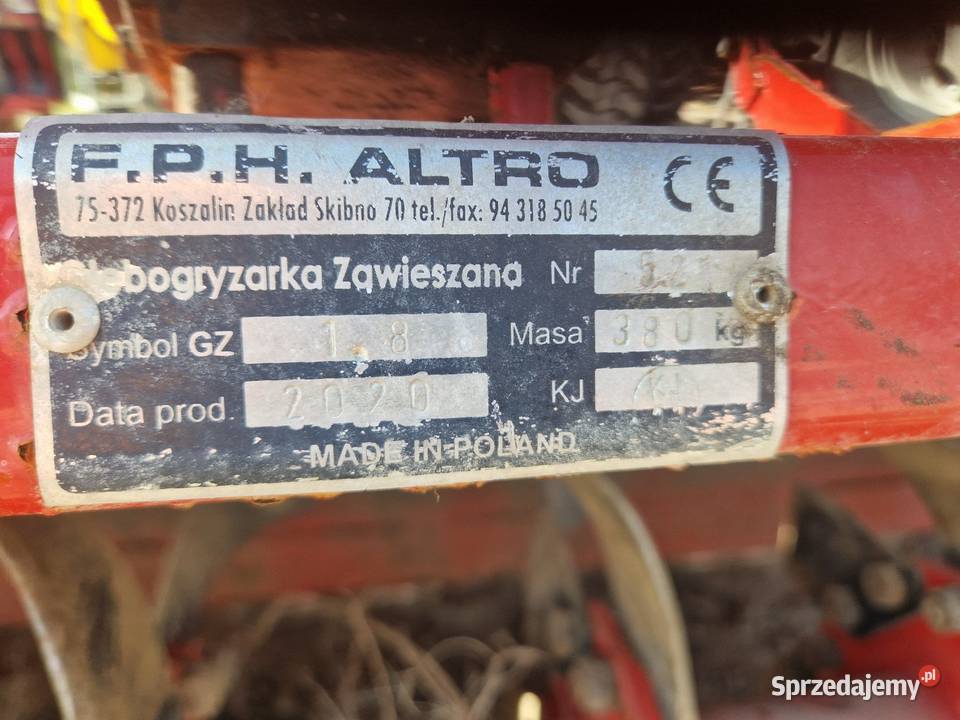 Glebogryzarka Altro 18m z bocznym napędem Mroczków Duży