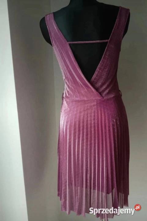 Tweedowa Sukienka wyeksponowane plecy kopertowa Spódnice i sukienki Krosno