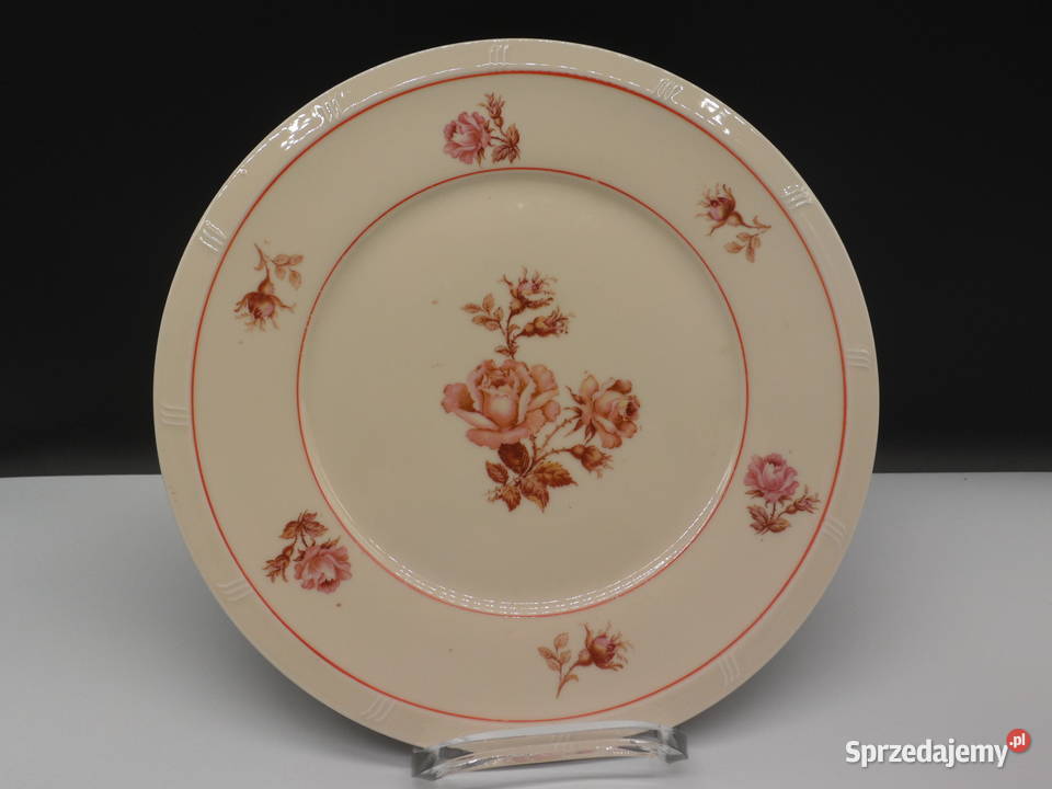 Talerz Porcelanowy Vintage Wzór Alpin Rose Raszków