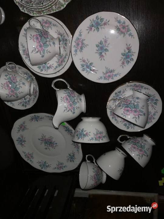 Serwis różowo niebieskie kwiatyColclough Made in pomorskie Gdańsk