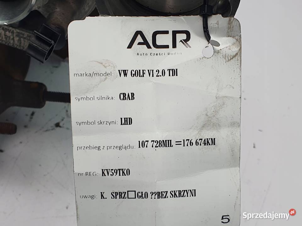 TURBOSPRĘŻARKA VW Golf VI 20 TDI turbo osobowe Chełm