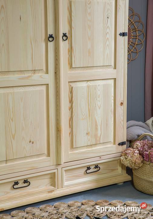 Dwudrzwiowa szafa drewniana do pokoju sosnowa Maków Podhalański