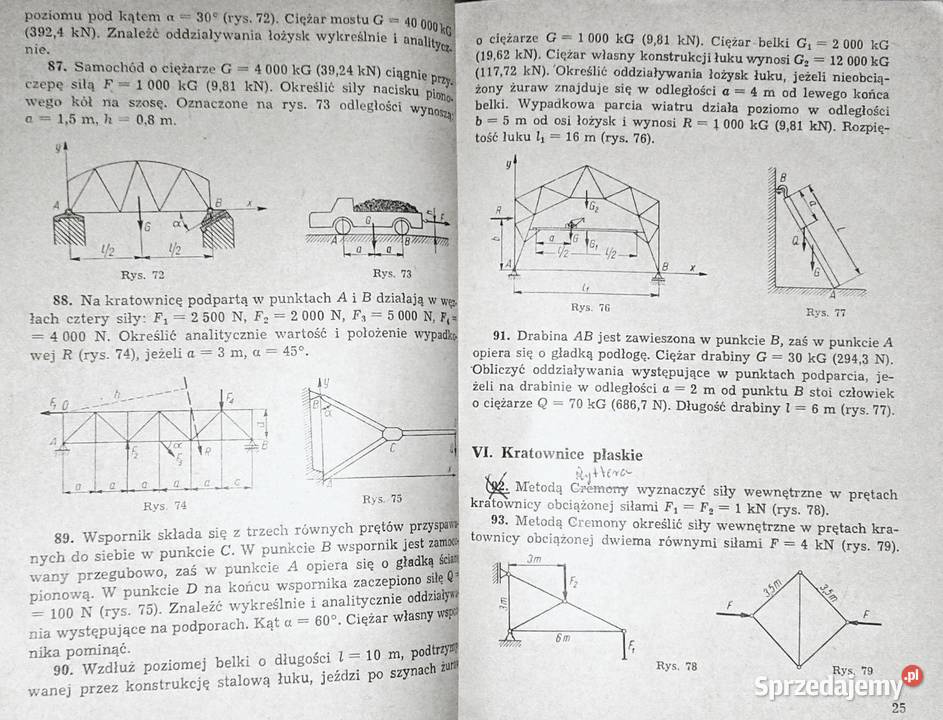 Zbiór zadań z mechaniki technicznej Władysław Rok wydania 1972 Chełm sprzedam