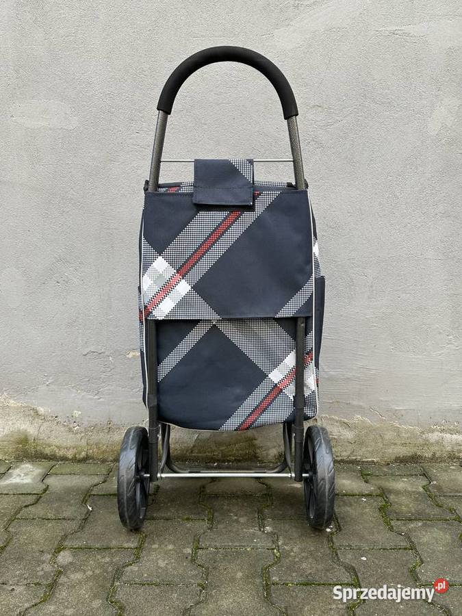 Wózek na zakupy stalowy czarne duże koła