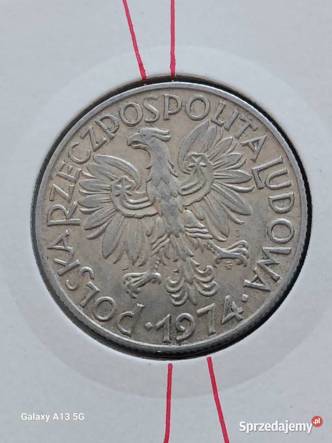 5 Złotych Rybak 1974 r Skrętka 7 Piękne