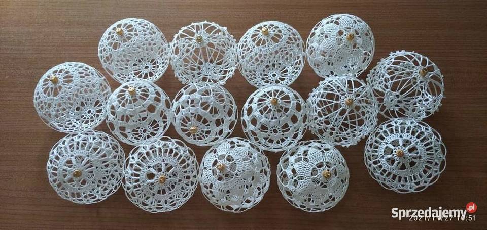 Duże Bombki szydełkowe na choinkę różne wzory i