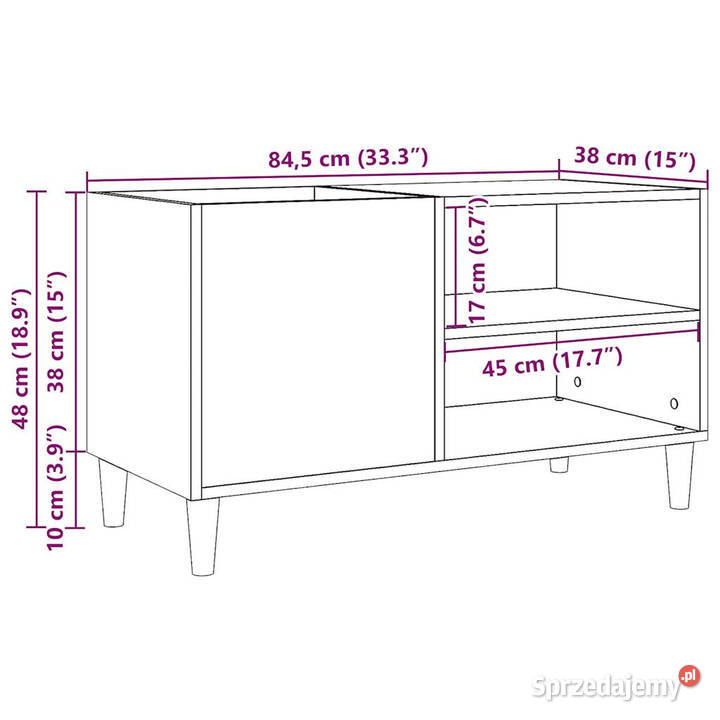 Szafka na płyty dąb artisan 845x38x48 WM857164 mazowieckie Warszawa