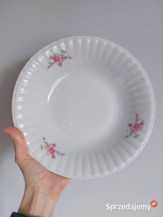 talerze obiadowe Wawel z kwiatami 5 sztuk made Poznań