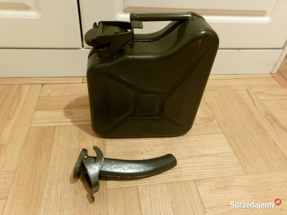 Kanister blaszany z lejkiem 5 litrów zielony Legionowo