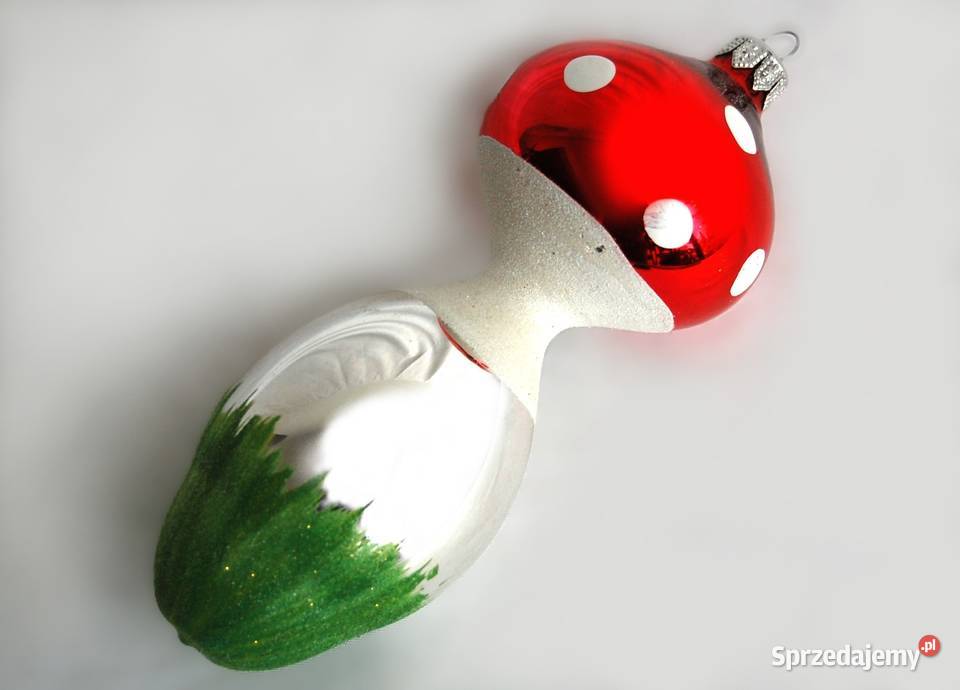 Bombka szklana ręcznie malowana muchomorek 16 Boże Narodzenie Lublin