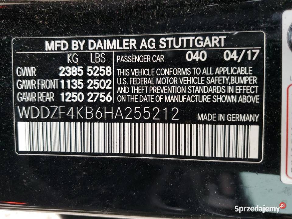 2017 MERCEDESBENZ E 300 4MATIC Bełchatów