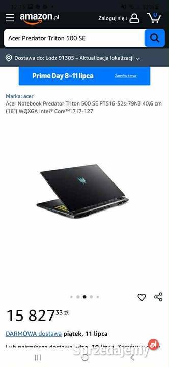 laptop Predator Triton 500SE 16GB Niechcice