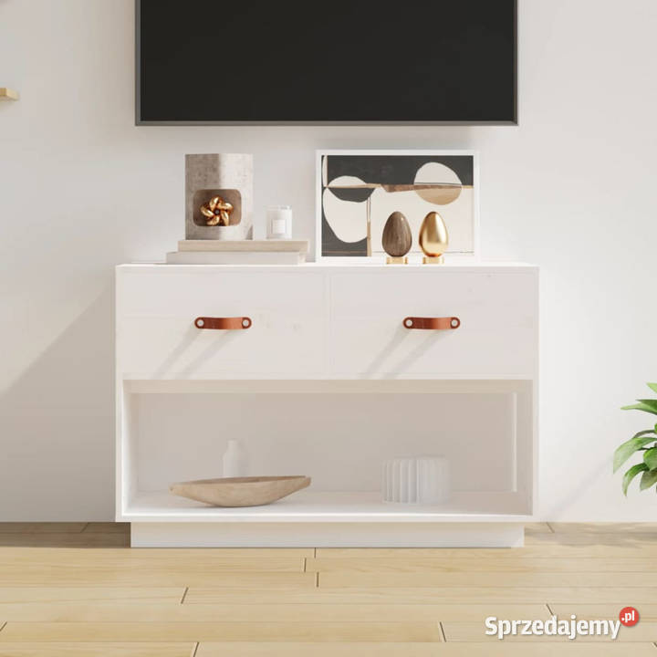 Szafka pod telewizor biała 90x40x60 lite drewno Warszawa