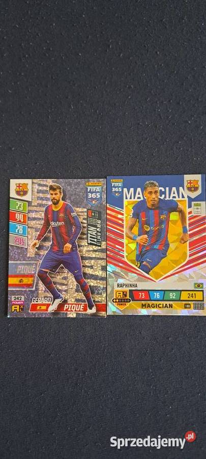 Karta panini Raphinha i Piqu Rzeszów