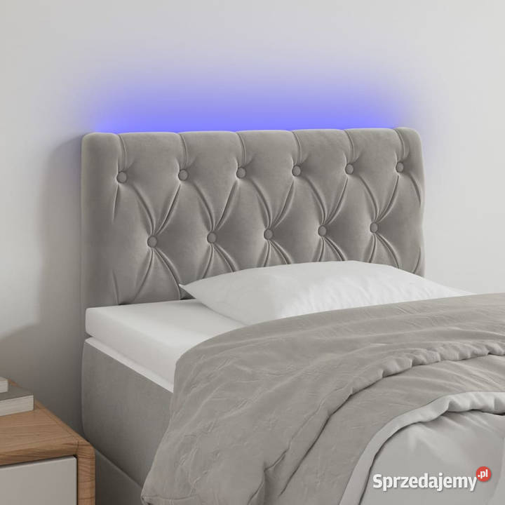 Zagłówek do łóżka z LED jasnoszary 80x7x7888 Warszawa
