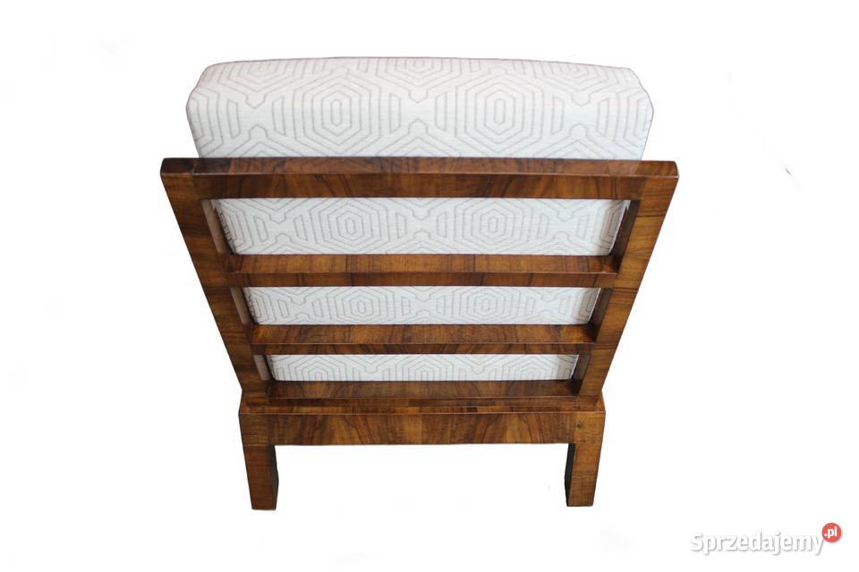 Zestaw czterech foteli art deco w orzechu Meble Zielonka