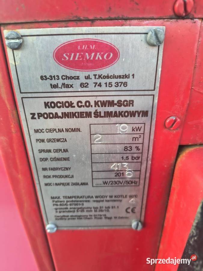 Piec na ekogroszek Siemko Trzebnica