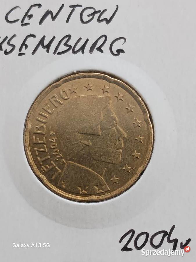 20 Eurocentów Luksemburg 2004 r Numizmatyka Antyki, Sztuka, Kolekcje Konin