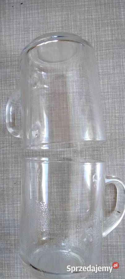 Szklanki z grubego szkłai PRL wielkopolskie Koło